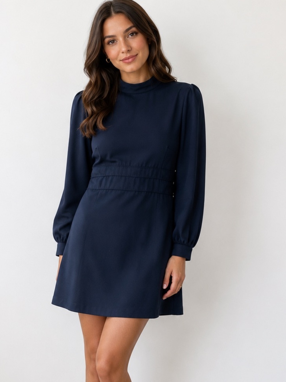 Jill Stuart Navy Mock Neck Dress Size 4